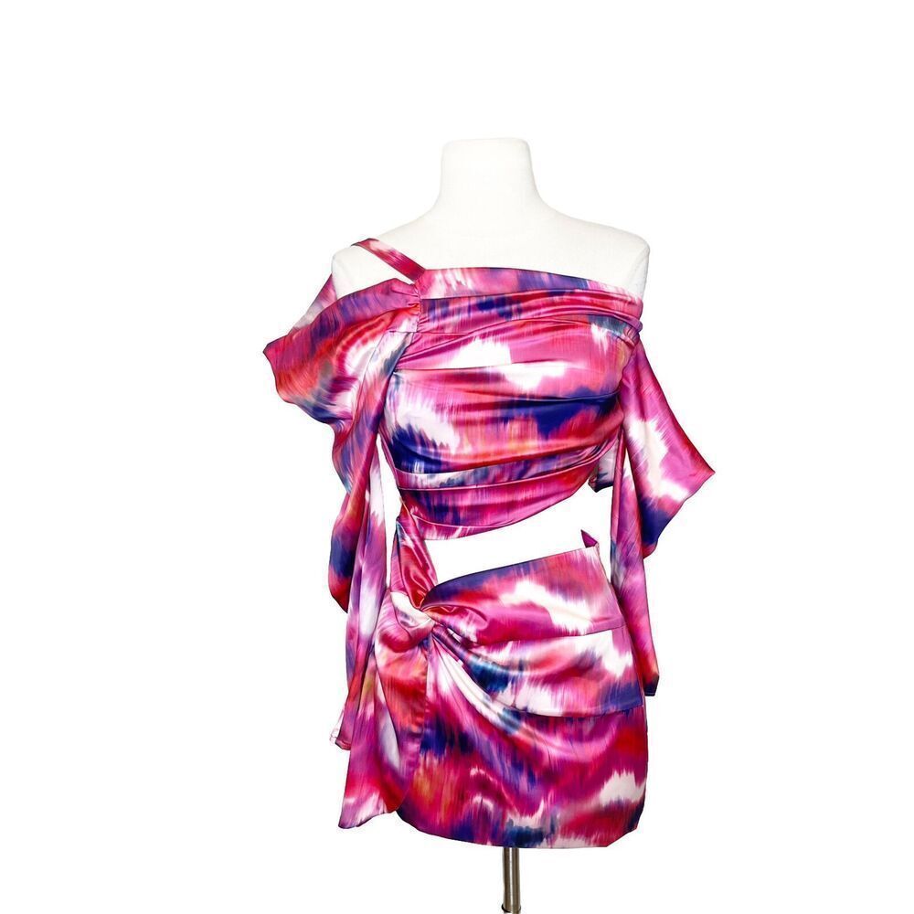 Lovers and Friends Small Santa Monica Dress Barbie Pink Tie Dye Cut Out REVOLVE